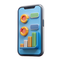 magnificent vintage Front View Smartphone with Charts Transparent Background authentic png