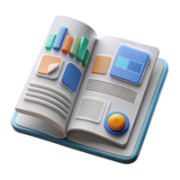 magnificent minimalist Front View Open Magazine with Digital Marketing Articles Cutout professional png