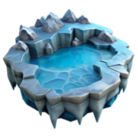 impressive rustic Frozen Lake with Ice Cracks Isolated Element original png