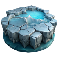 impressive creative Frozen Lake with Ice Cracks Isolated Element genuine png