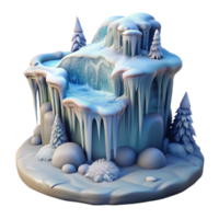 wonderful minimalist Frozen Waterfall Winter Scene Cutout Element genuine png