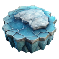vibrant abstract Frozen Lake with Ice Cracks Isolated Element high quality png