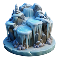 elegant creative Frozen Waterfall Winter Scene Cutout Element high resolution png