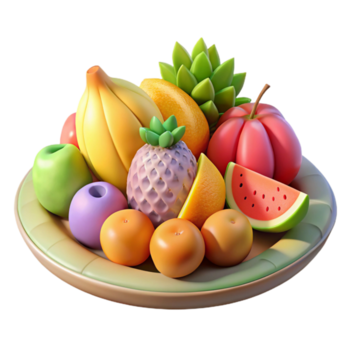 atemberaubend klassisch Obst Teller bunt Anordnung transparent Hintergrund Prämie png