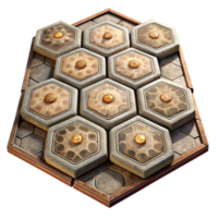 impressive abstract Game Board Hexagonal Tiles Isolated Element high resolution png