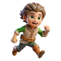 elegant artistic Game Character Sprite Running Pose Transparent Background authentic png