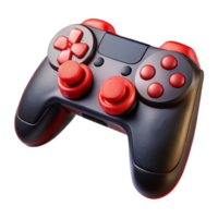 beautiful modern Game Controller Wireless Black with Red Buttons Isolated detailed png