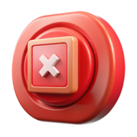 elegant rustic Game Exit Button Red Color Isolated 4K png
