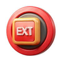 stunning vintage Game Exit Button Red Color Isolated high quality png