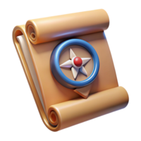 beautiful abstract Game Map Icon Compass and Scroll Isolated high quality png