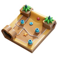 beautiful contemporary Game Map Open Flat View Isolated Element authentic png