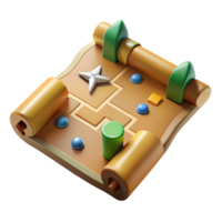 elegant minimalist Game Map Open Flat View Isolated Element premium png