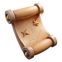 elegant artistic Game Map Scroll Old Paper Texture Isolated Element high resolution png