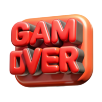 stunning artistic Game Over Text Red with Black Outline Isolated Background high resolution png