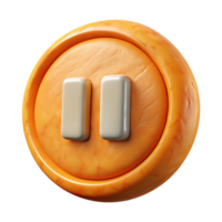 impressive rustic Game Pause Button Orange Color Cutout detailed png