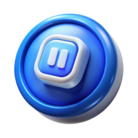 elegant minimalist Game Ui Button Blue with White Text Transparent Background professional png