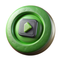 magnificent minimalist Game Start Button Green Color Isolated detailed png