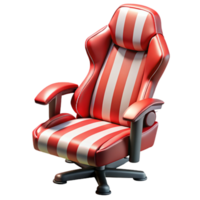 dramatic abstract Gaming Chair with Red Stripes Isolated on Transparent Background professional png