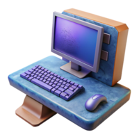 extraordinary creative Gaming Desktop Computer with Keyboard and Mouse Isolated premium png