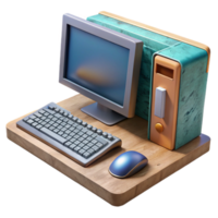 vibrant creative Gaming Desktop Computer with Keyboard and Mouse Isolated genuine png
