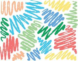 Wavy line mark. Children doodle marker drawn. Sketch crayon brushstroke. Scribble swirl pattern. Brush element vector
