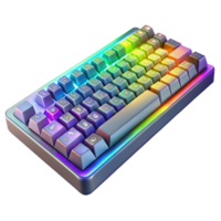 impressive contemporary Gaming Keyboard Rgb Backlit Colorful Keys Transparent Background high resolution png