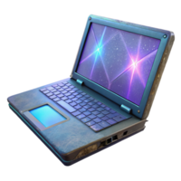 magnificent modern Gaming Laptop Side View Cutout with Illuminated Screen high quality png