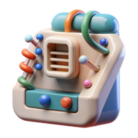 vibrant vintage Genetic Sequencing Machine with Dna Strands Cutout authentic png