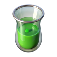 vibrant traditional Glass Beaker with Green Solution Isolated Cutout authentic png
