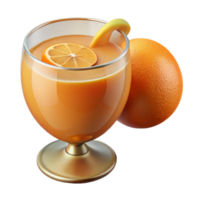 vibrant abstract Glass of Orange Juice Side View Isolated Element professional png