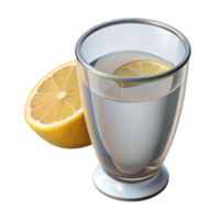 elegant abstract Glass of Water with Lemon Cutout high quality png