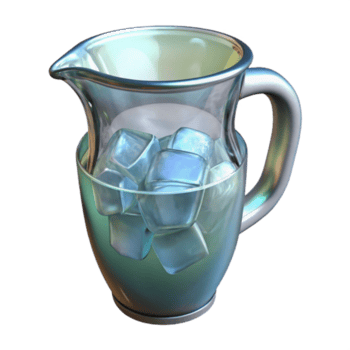 beschwingt traditionell Glas Wasser Krug mit Eis transparent Hintergrund hoch Qualität png