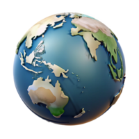 serene minimalist Globe Showing Asia and Australia Cutout professional png