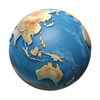 vibrant rustic Globe Showing Asia and Australia Cutout authentic png