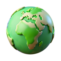 elegant modern Globe with Green Continents Transparent Background genuine png