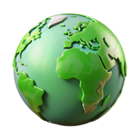magnificent creative Globe with Green Continents Transparent Background detailed png