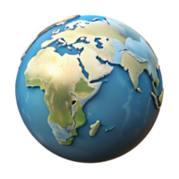 elegant minimalist Globe with Highlighted Countries Isolated 4K png