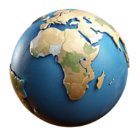 impressive classic Globe with Highlighted Countries Isolated high resolution png