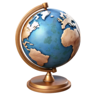 sereno rústico globo com ficar de pé angular Visão transparente fundo 4k png