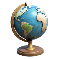 vibrant minimalist Globe with Stand Side View Transparent Background high resolution png