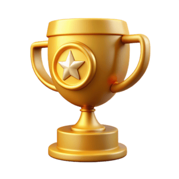 impressionante rústico ouro prêmio troféu realização símbolo transparente genuíno png