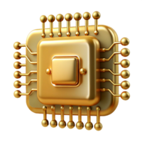 beautiful abstract Gold Ai Chip with Binary Code Cutout genuine png