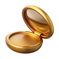 wonderful artistic Golden Compact Mirror Open Isolated Element exclusive png