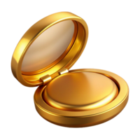 deslumbrante artístico dourado compactar espelho aberto isolado elemento exclusivo png