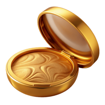 dramático moderno dourado compactar pó caso fechadas isolado Alto qualidade png