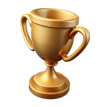 wunderbar künstlerisch golden Trophäe Tasse Vorderseite Aussicht ausgeschnitten Original- png