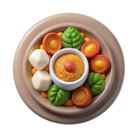 extraordinary artistic Gourmet Meal Top View Isolated Element high resolution png