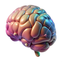 vibrante artístico gradiente ai cérebro com neural caminhos Cortar fora Alto qualidade png