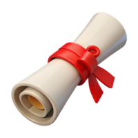 dramatic abstract Graduation Scroll with Red Ribbon Transparent Background professional png