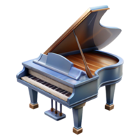 beautiful modern Grand Piano with Open Lid Transparent Background detailed png